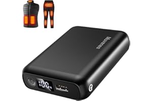 Muvenes Heated Vest Battery Pack for ORORO and Venustas, 7.4V 18400mAh Battery Pack for Heated Vests, Jackets, Pants, and Hoodies, Rechargeable Power Bank with LED（Not for 5V Heating Devices）