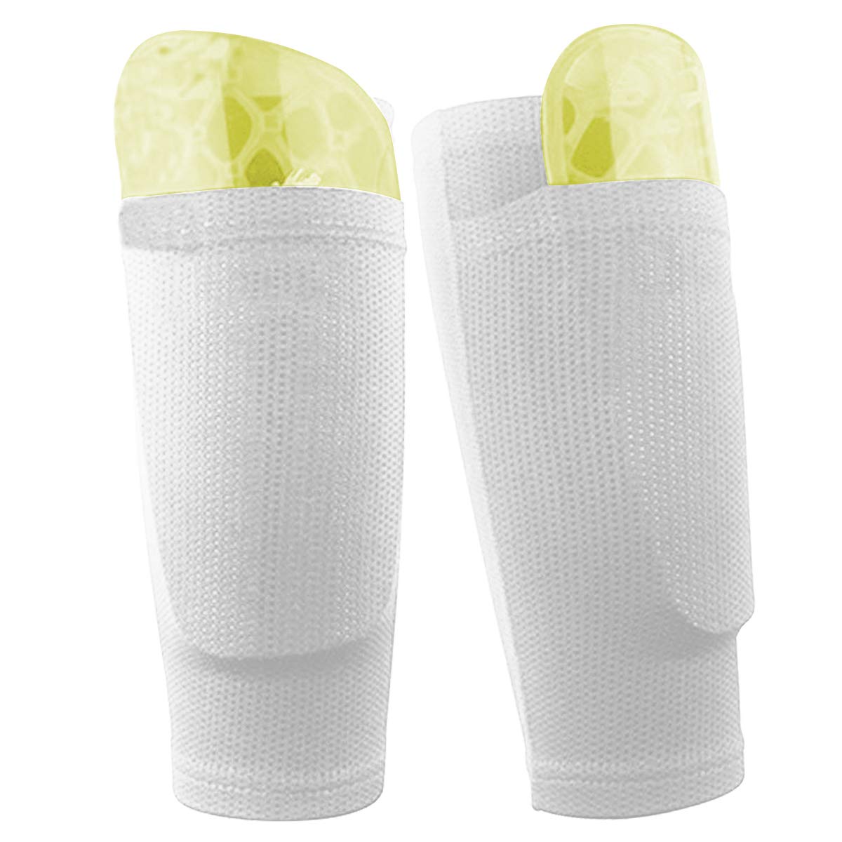 Dokpav Football Shin Guard Socks Sleeves Double Layer Mesh Breathable for Football Games Beginner Elite Athlete Running Jogging - Children Teenagers Boys Girls Men Women- No Shin Pads (Child - White)
