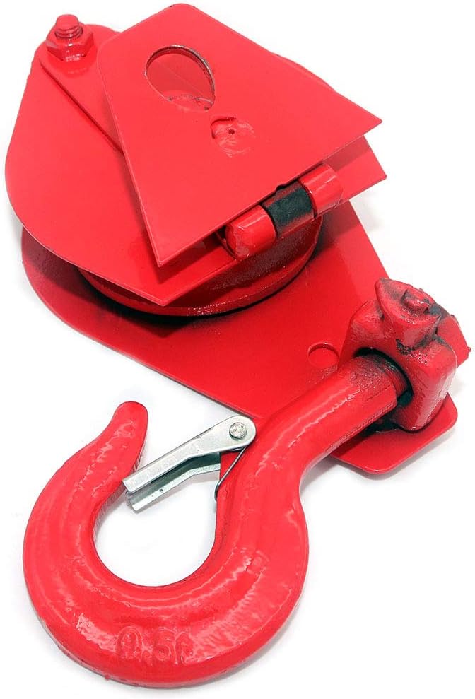 NUZAMAS Wire Rope Pulley Block 0.2Ton (200KG, 440lbs), Heavy Duty Roller Loading Snatch Block with Swivel Hook and Latch, Rope Line Pulling: Home Improvement