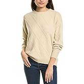 Jones New York Women's Crew Neck Sweater with Diagonal Ottoman