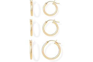 PAVOI 18K Gold Plated 925 Sterling Silver Posts Small Hoop Earrings for Women - Trendy Geometric Plain Chunky Huggie Earscape Piercing Pack - Everyday Gold Hoop Earrings Set