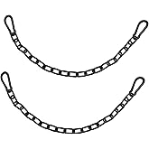 2Pcs 23 Inch Black Heavy Duty Hanging Chains with 4 Carabiners, Chair Hardware for Indoor Outdoor Playground Hanging Chair Hammock Punching Bags 800 LB Capacity (Black Metal Chain-23 Inch-2 Packs)