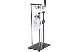 Mxmoonfree Force Gauge Stand Manual Force Test Stand Push Pull Gauge, Hand Wheel Operated, with 250mm/9.8’’ Stroke, 2 Pcs Testing Clamp, for Compression and Tension Testing (for ZMF Force Gauge)