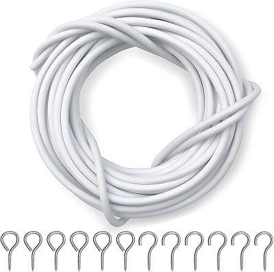Dikots Curtain Wire Set 10M Kit with 25 Eyes & Hooks Multipurpose Wire