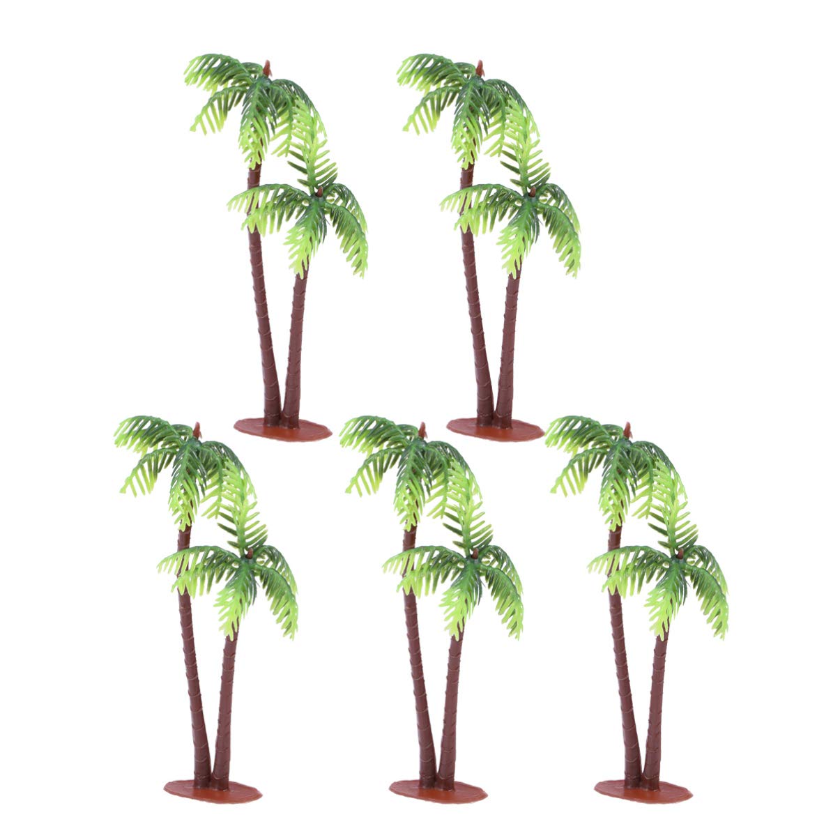 Amosfun 5Pcs Coconut Palm Tree DIY Miniature Coconut Palm Model Trees Mini Plant Pots Bonsai Craft for Micro Landscape Dollhouse Fairy Garden DIY Decor