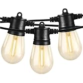 SUNTHIN 3 Pack 50FT Outdoor String Lights with 3 * 15 LED Bulbs | 150FT Total Length, Shatterproof Patio Lights for Backyard, Deck, Porch, Garden, Bistro, Cafe &amp; Party