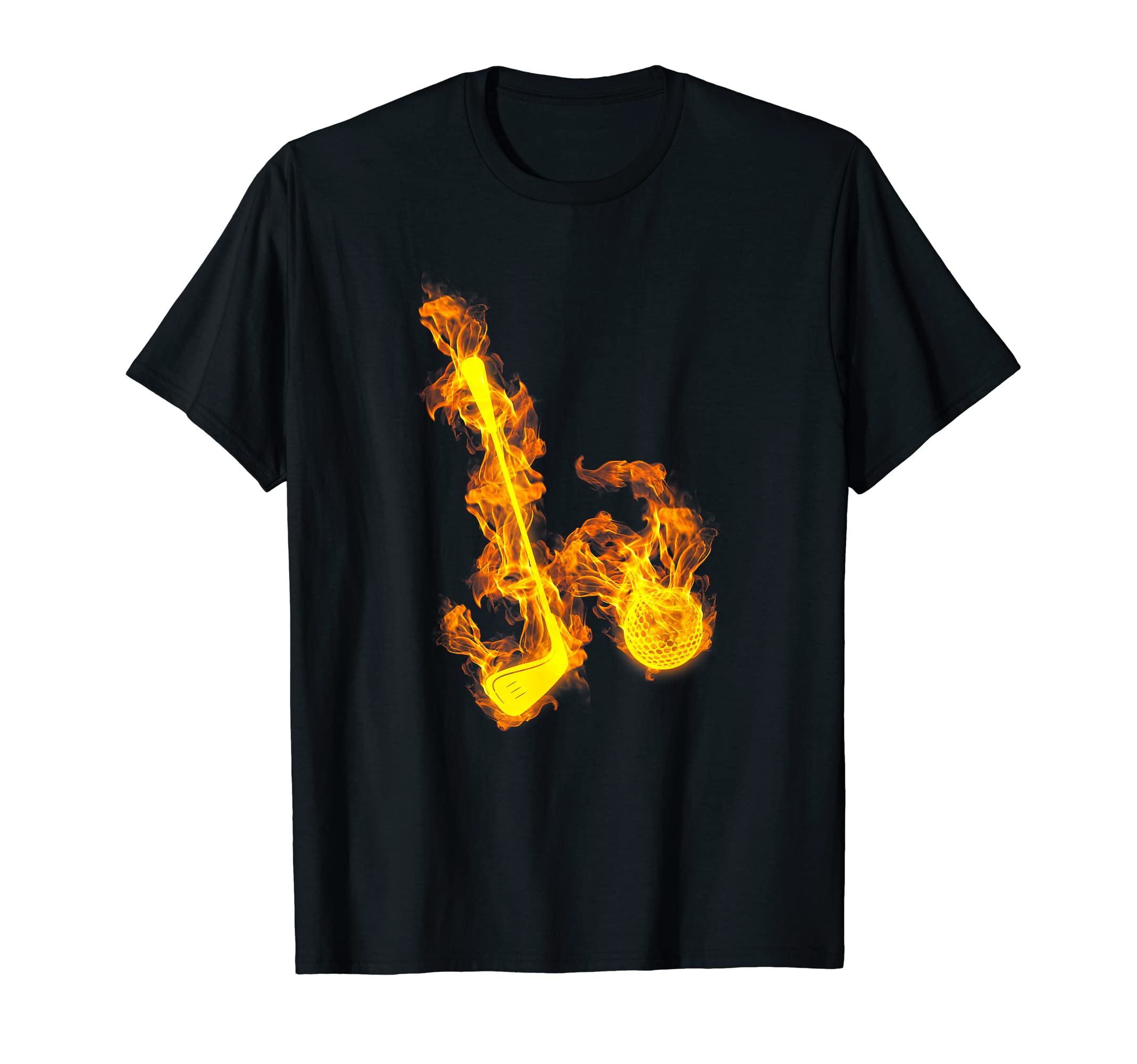 Fire Golf Ball Golf Clubs Flaming Golfer Golf Player T-Shirt