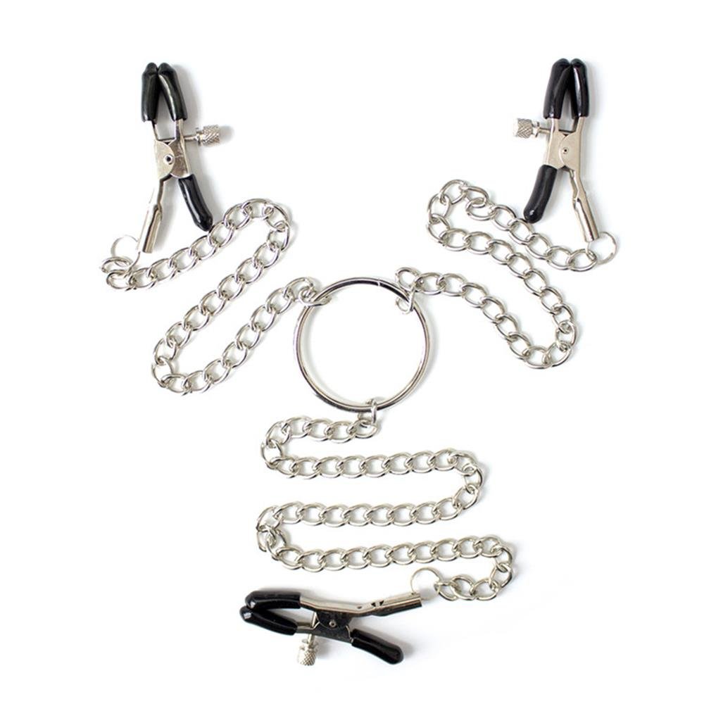 Nippelklemmen Nipple Clamps und Metallkette Klitoris Clip,Erotik SM BDSM Sexspielzeug Für Frauen und Männer