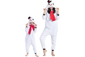 DarkCom Kids Animal Onesie,Women and Mens Cosplay Snowman Onesie Halloween Costume Christmas Pajamas Sleepwear