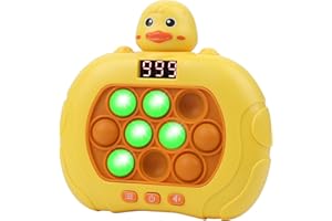 DAZHONG Upgraded Quick Push Pop Toy Fast Push Bubble Game Fidget Game Toy Handheld Puzzle Game Sensory Toys, for Kids & Teens Boys & Girls Birthday Party Fillers Gift (Yellow Duck)