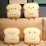 OUKEYI Sliced Bread Plush Pillow Funny Toast Stuffed Pillow 13.7x15.7 view 6