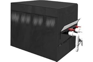 TISCOVER Pool Heater Cover for Hayward,600D Heavy Duty Pool Heater Cover for Outside Units Pool Heater Winter Cover Waterproof Pool Pump Equipment Cover 40" L X 34" W X31 H