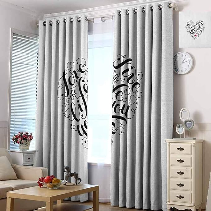 Hengshu Love - Cortinas opacas con frases inspiradoras en forma de