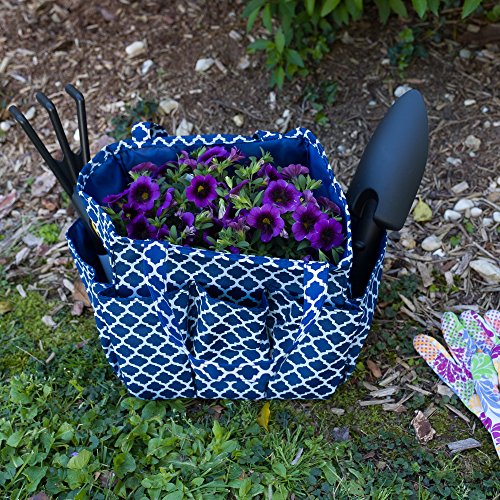 Small Garden Tote Bag, Utility Bags for Gardening, Car Totes, Organization, (Navy Blue) - Thumbnail 2