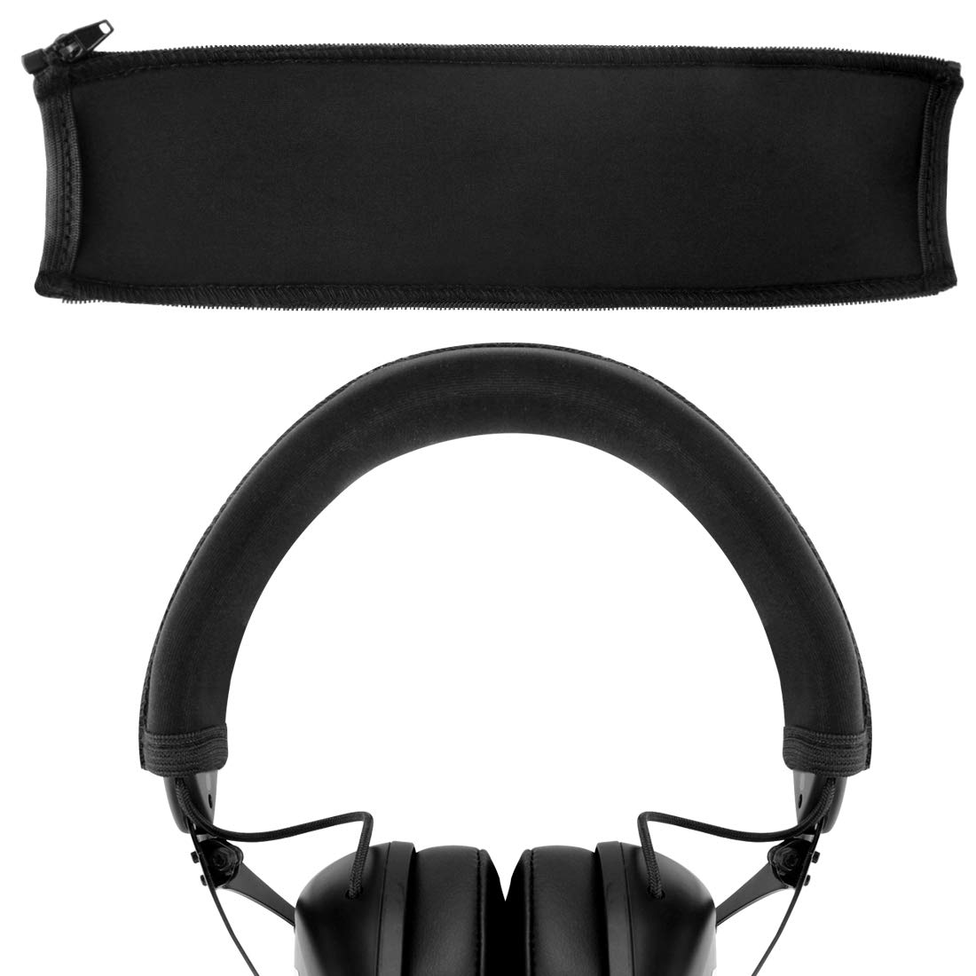 Geekria Flex Fabric Headband Cover Compatible with V-MODA Crossfade LP/ LP2/ M-100/ Wireless Headphones, Replacement Repair Part, Easy DIY Installation (Black)