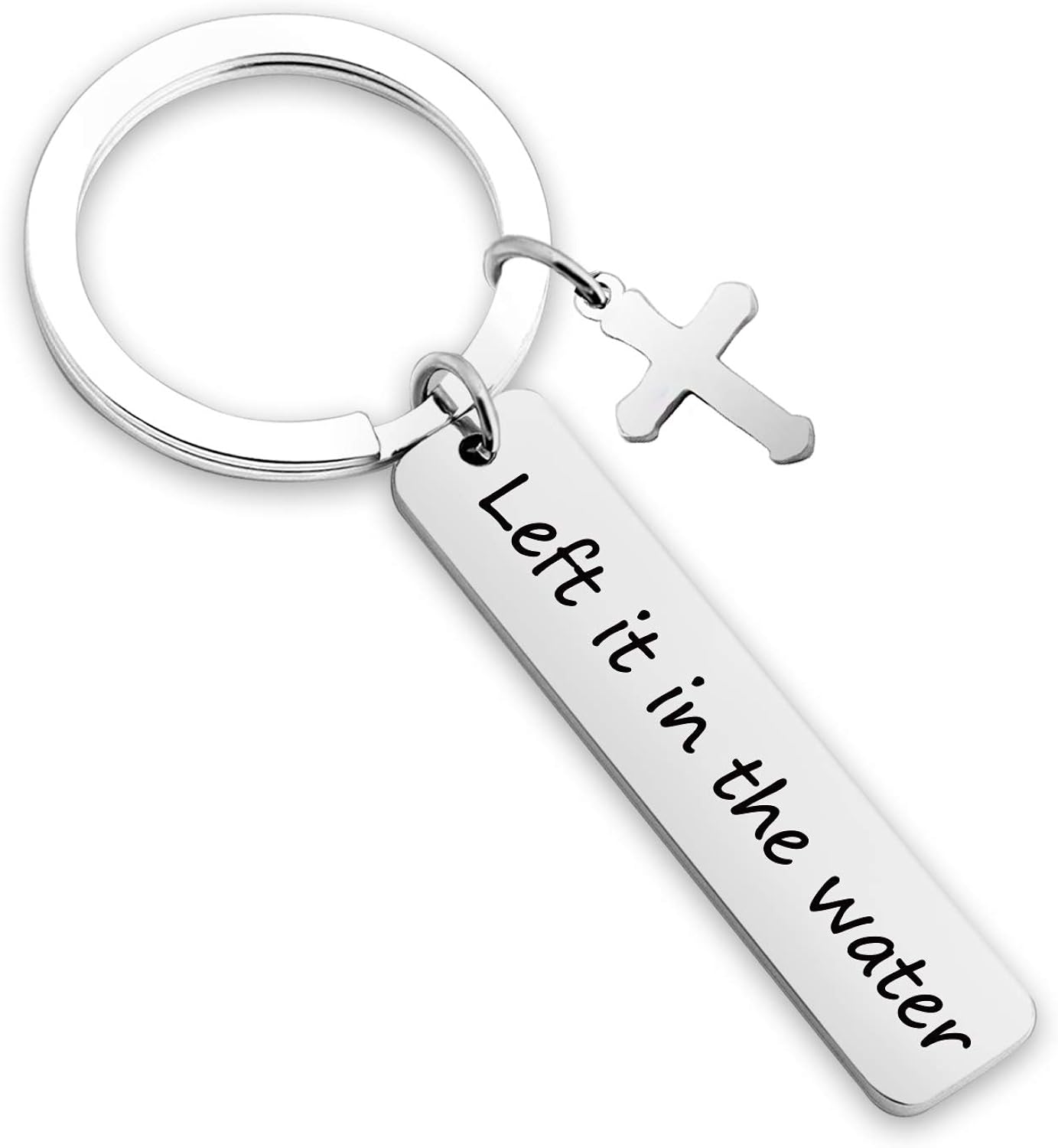 EIGSO Baptism Keychain for Adult Woman Teen Girl Baptized Keychain