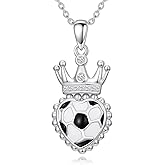 MISTBEE Sports Necklace 925 Sterling Sliver Football/Soccer/Baseball/Basketball Necklace Sports Gift for Sport Lovers Heart Sport Pendant Jewelry Gifts Mothers Day Christmas Birthday