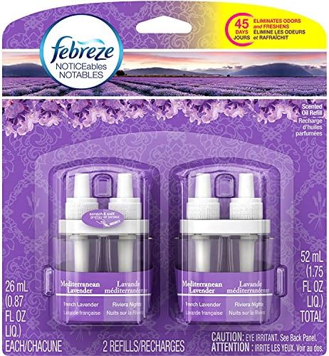 Febreze NOTICEables Mediterranean Lavender Air Freshener, 0.87 fl oz, 2 count