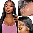 Jessica Lace Front Human Hair Wigs - Straight, Glueless Wigs for Black Women - Nature Color, Pre Plucked with Baby Hair (14 Inch)