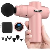 AERLANG Birthday Gifts for Women Mini Portable Massage Gun Deep Tissue Pink | Muscle Massager Handheld Percussion travel Massage Gun with 6 Heads for Back pain relief Comes with a carrying case