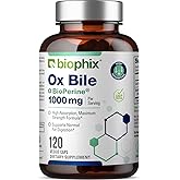 biophix Ox Bile 1000 mg with BioPerine 120 Veggie Capsules - High Absorption Digestive Enzymes Supplement - Liver Metabolic GI Fat Metabolism Support