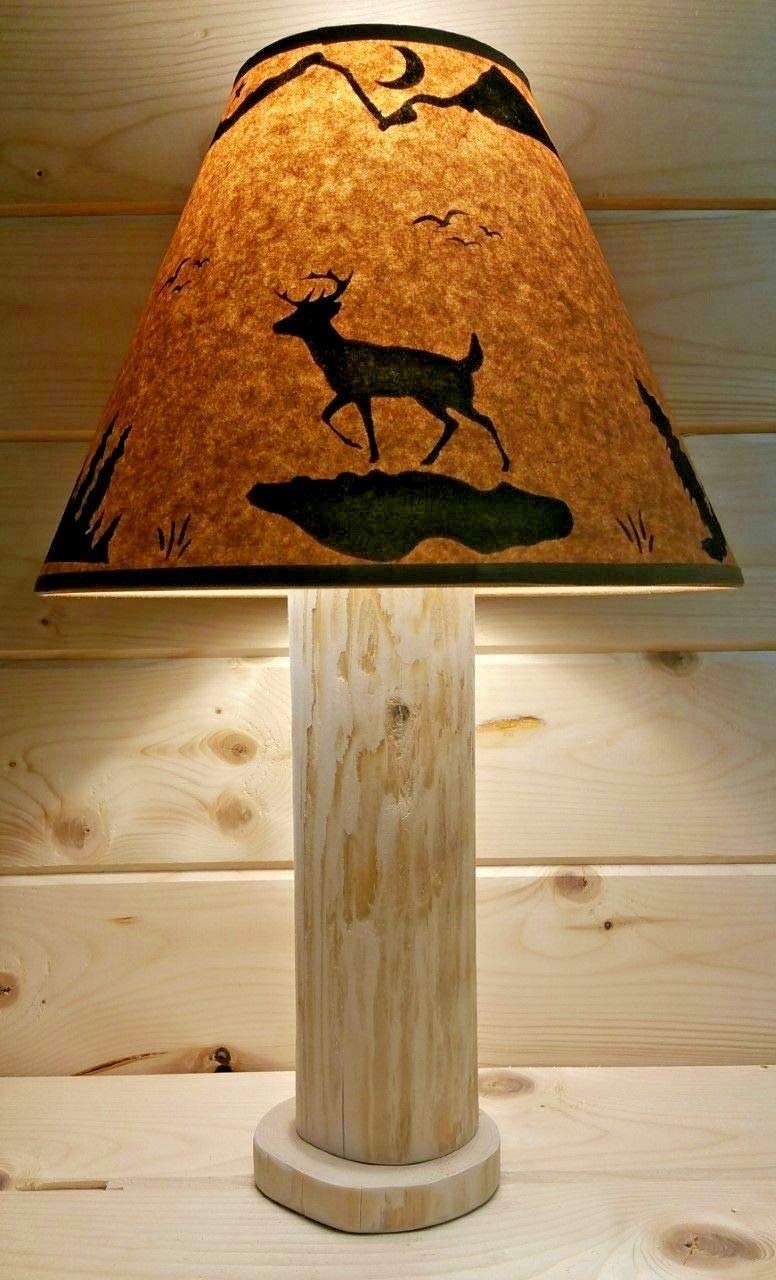 Amazon Com Deer Rustic Log Lamp Authentic Western Red Cedar With
