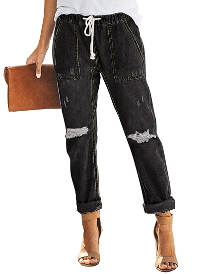 black cuffed jeans womens