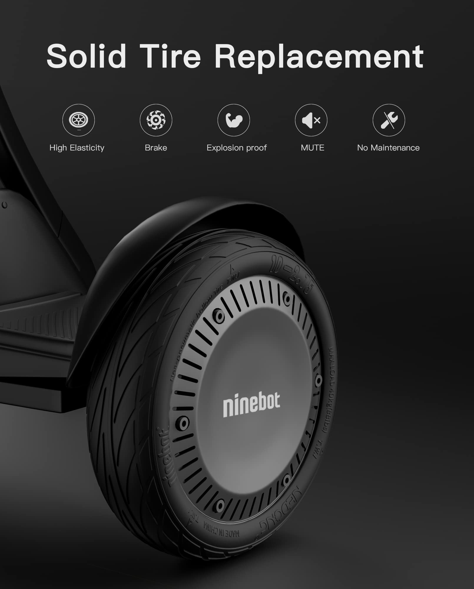 stio Comfort Tire for Electric GoKart Pro and Gokart Bundle Rear Tire Kit, Compatible with Ninebot by Segway S-MAX Self Balance Scooter,Gokart(with Ninebot S Max),Go kart PRO Tyre Original Accessories