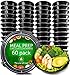 PrepNaturals Reusable Plastic Containers with Lids, 60 Pack, Black, Meal Prep Bowls, Lunch Containers, BPA, PVC and Phthalate Free, Microwave and Freezer Safe