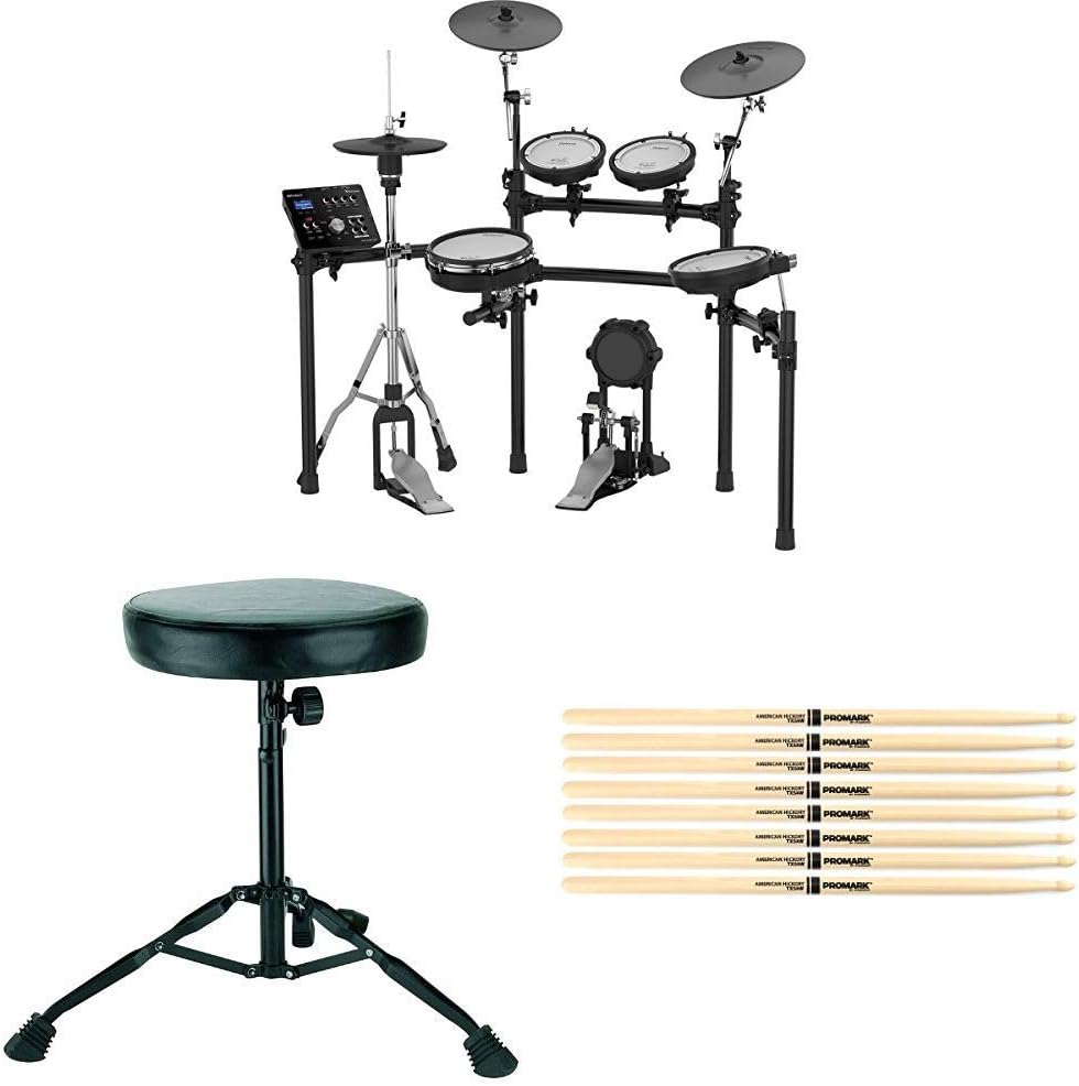 Roland TD-25K Electronic Drum Kit Bundle with 4 Pairs of Drumsticks and Drum Throne