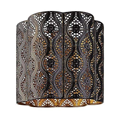Dark Brown Gold Interior Moroccan Themed Metal Ceiling Light Shade Easy Fit Pendant