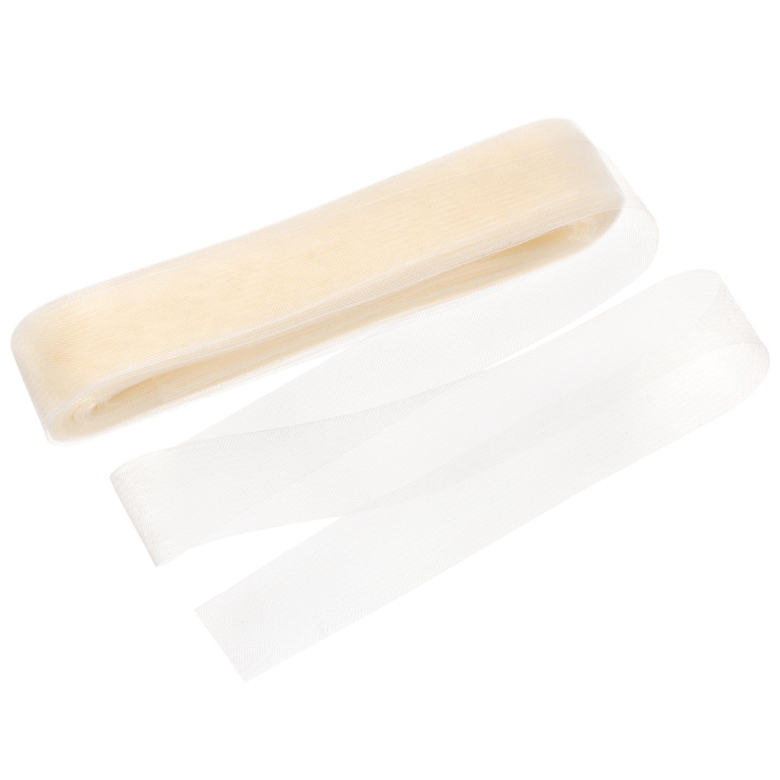 M METERXITY Stiff Horsehair Braid 2 Inch Wide 50 Yards Soft Polyester Horsehair Braid Roll for Wedding Dress/Dance Formal Dress Accessories/Skirt Boning Sewing Shaping [Bright White]