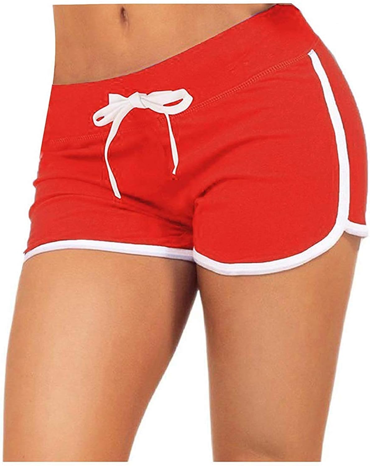 GEEK LIGHTING Women Running Yoga Shorts Elastic Waistband Athletic Gym Jogging Shorts: Clothing
