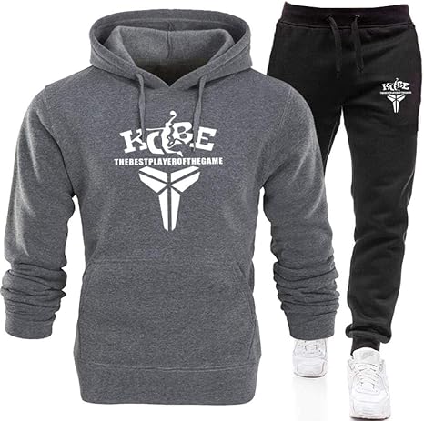 Amazon Co Jp メンズウォームトラックスーツ2個レイカーズメンズスポーツパーカースーツ秋冬モデル神戸プラスカシミアセーターメンズ フード付きカジュアルスーツ ダークグレー ブラック ラージ ホーム キッチン