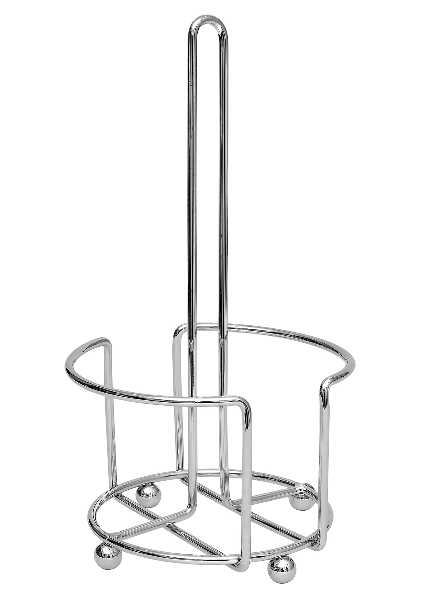 Totally Kitchen Paper Towel Holder | Simple Tear Standing Paper Towel Dispenser | Heavy Duty Metal Construction | Fits Rolls | Chrome