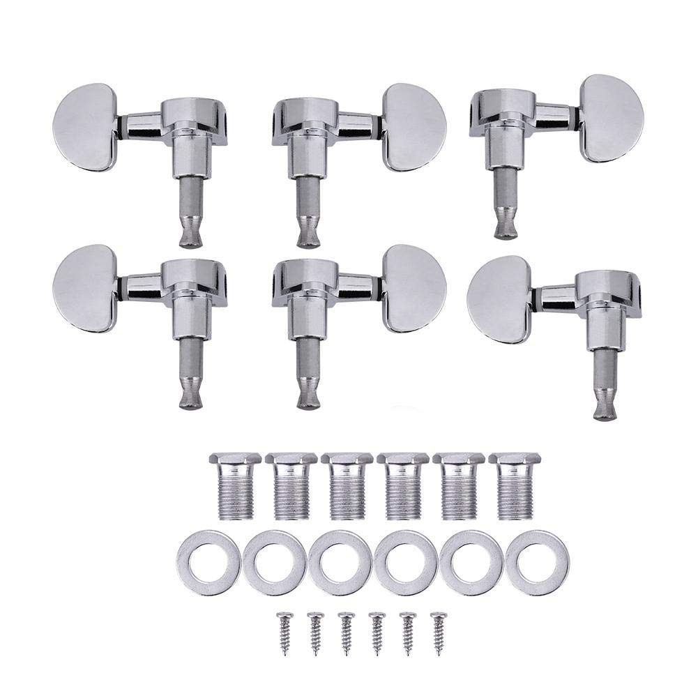 Alomejor Guitar Tuning Peg Zinc Alloy Guitar Locking Tuners 3L + 3R Lock String Sealed Tuning Key Pegs Machine Heads