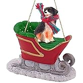 Bernese Mountain Dog Sleigh Ride Christmas Ornament - Delightful!