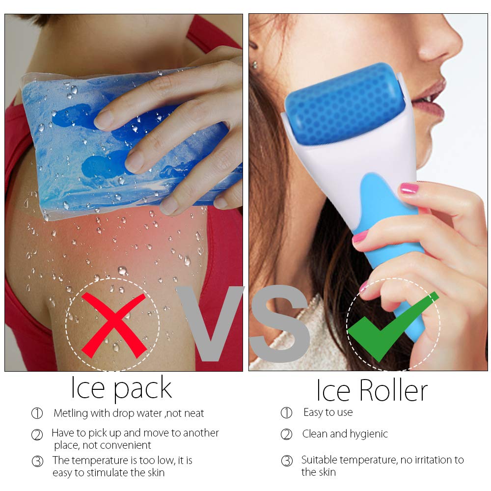 Ice Roller, Teenitor Face Massager For Face & Eye Puffiness TMJ Migraine Pain Relief Therapy Cold Freezer Tighten Skin Care Products: Beauty