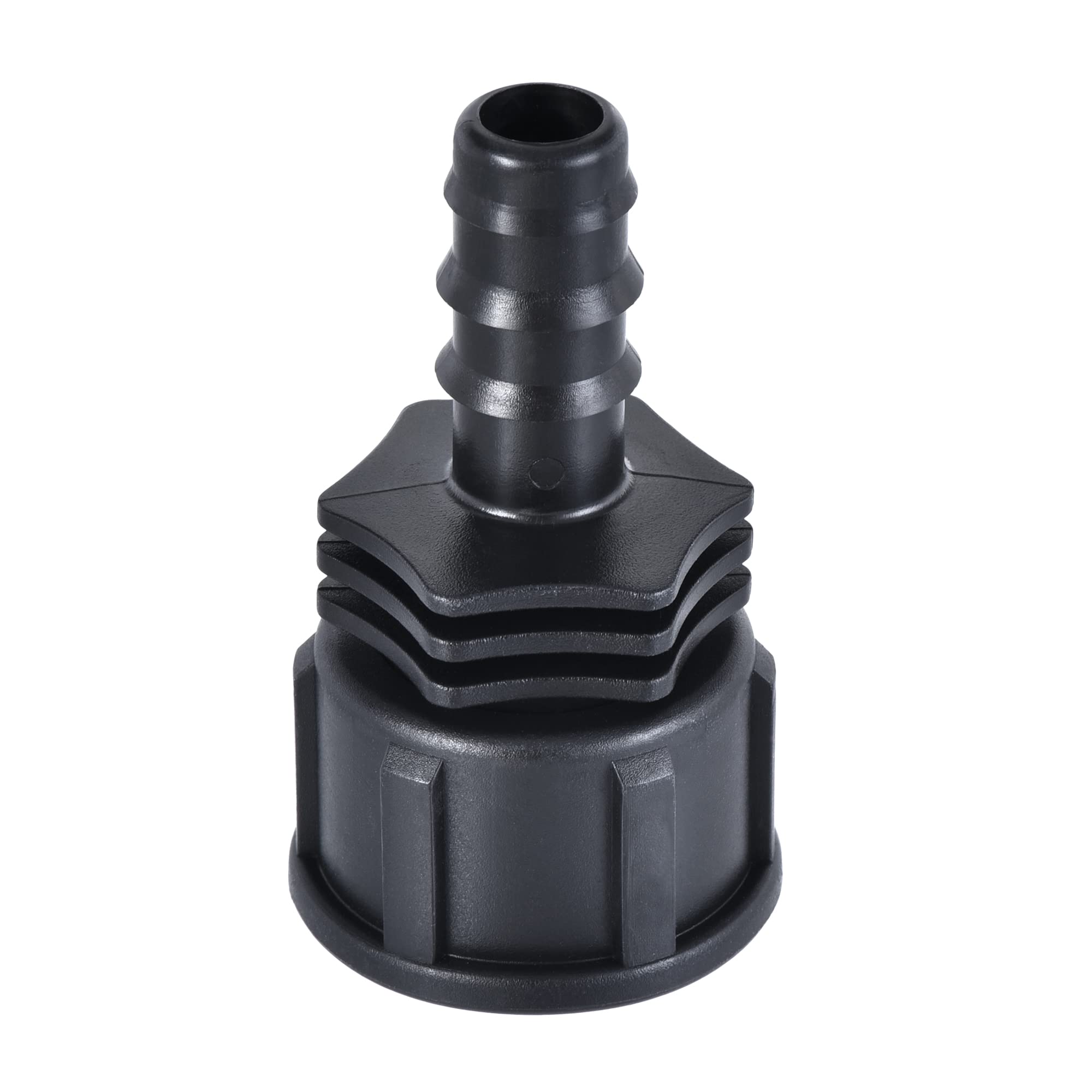 sourcing map ABS Hose Barb Fitting Coupler, 12mm Barb x G3/4 Female Thread Pipe Adapter, Black