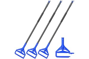 KeFanta 60 Inch Mop Handle Commercial Heavy Duty,Industrial Metal Mop Stick Replacement Quick Change,Wet Mops Head Replacement Holder for Floor Cleaning,3 Pack