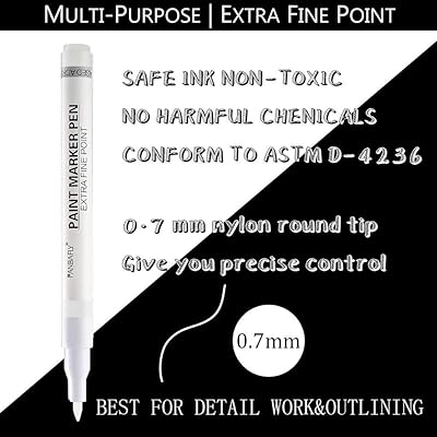Buy Pandafly White Paint Pens 8 Pack 0 7mm Acrylic Permanent Marker 6 White With 2 Black Paint Pens For Wood Rock Plastic Leather Glass Stone Metal Canvas Ceramic Extra Fine Point Opaque