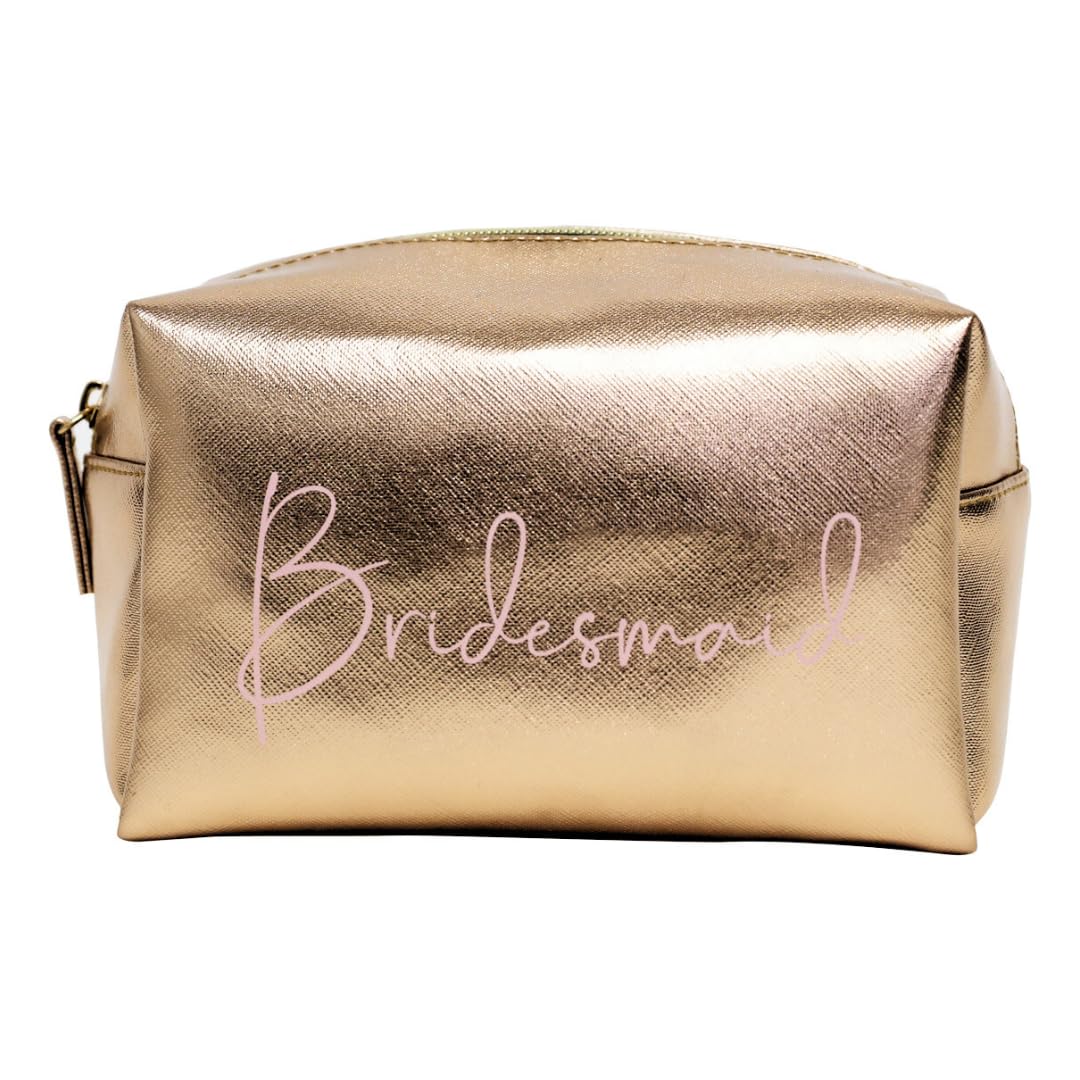 Splosh Wedding Bridesmaid Small Cosmetic Bag - Rose Gold Bridesmaid Thank You Gift, Friend Gifts for Bridesmaid Proposal, Personalised Make Up Bag for Sister and Friend.
