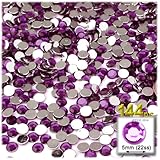 The Crafts Outlet 144-Piece Round Rhinestones, 5mm, Purple Amethyst