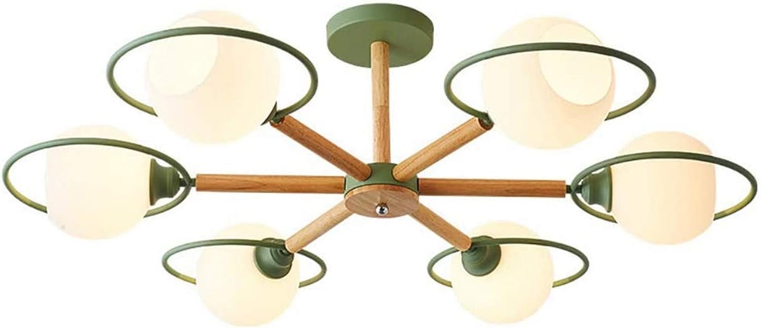 Home Decoration Nordic E27 Knopf Deckenleuchte 6 Licht Unterputz Holz