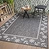 Beverly Rug Waikiki Collection Indoor/Outdoor Helm and Anchor Border Area Rug, 5'3x7'0 - Dark Grey / Light Grey… 61PseFQFpEL. SS100