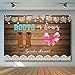 COMOPHOTO 7x5ft Boots or Bows Gender Reveal Backdrop Girl or Boy Baby Shower Photography Background Rustic Wooden Cowboy Boots Lace Party Decoration Cake Table Banner Photo Booth