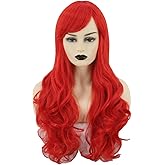 Topcosplay Womens Wigs Red Curly Long Cosplay Halloween Costume Party Wig Hair Synthetic Fiber