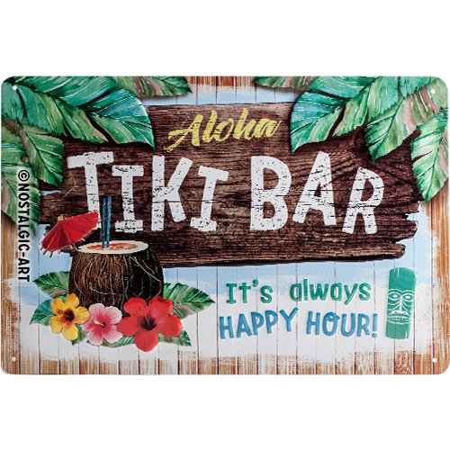 Nostalgic Art Retro Tin Sign Open Tiki Bar Gift Idea For Cocktail Fans Metal Plaque Vintage Design For Wall Decoration 20 X 30 Cm Buy Online In Honduras At Honduras Desertcart Com Productid 49285463