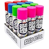 The Original Silly String! Silly String Party Pack, 12 pack, Assorted Colors, 3oz Large Can The Only REAL Party in a Can! Be Silly! Shoots over 15ft!