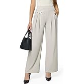 Hispotim Womens Wide Leg Pants Pull On High Waist Stretch Dress Business Casual Yoga Work Pants with 5 Pockets